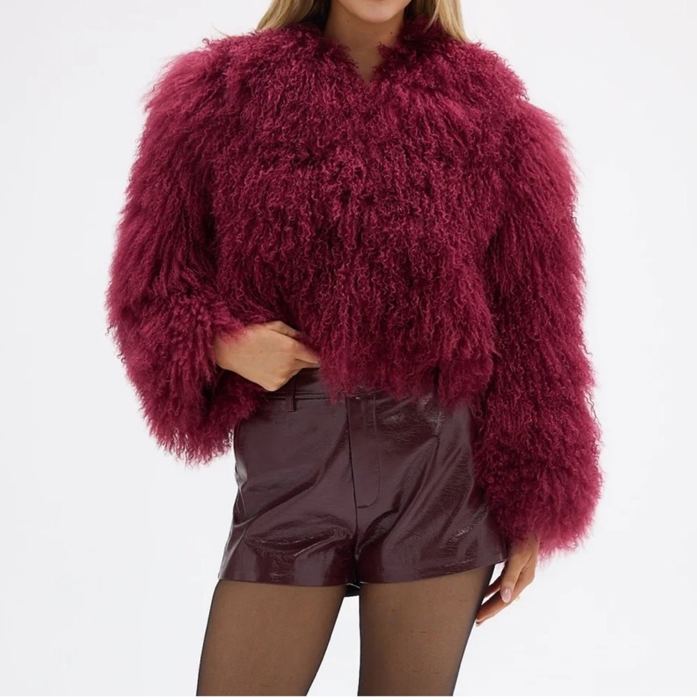 Women's Burgundy Teddy Jacket